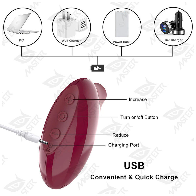 Vibrador Feminino Estimulador Sugador de Clitóris 07 Modos de Sucções Recarregável Ruby